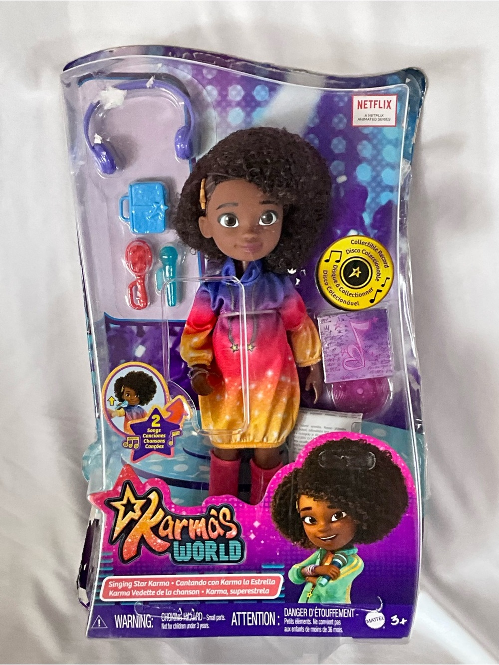 Mattel Karma’s World Doll with Purple Headset and Multicolor Hoodie